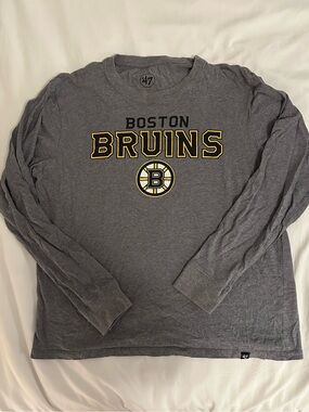 47 Boston Bruins Heather Gray Long Sleeve Tee
